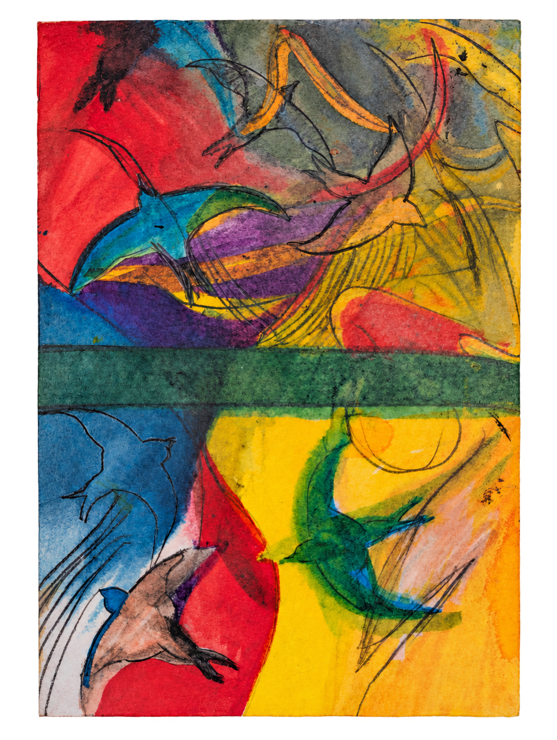 Colourful mixed-media original Swift sketch